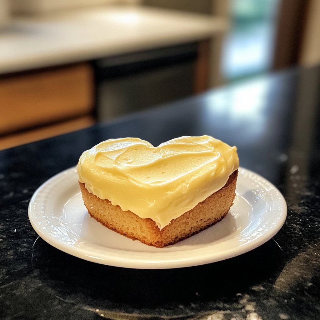 Mini Heart Cake with Lemon Frosting