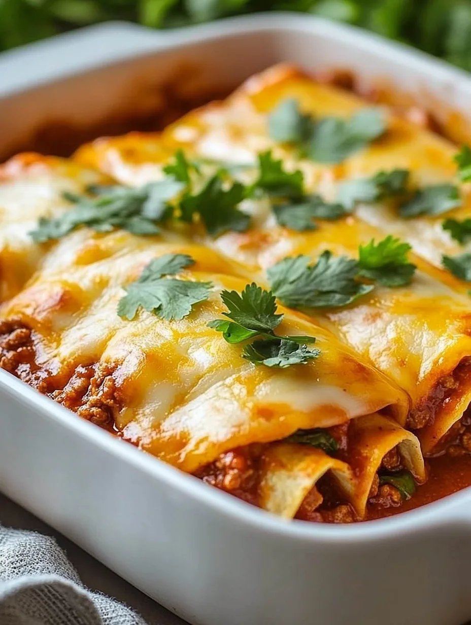 Easy Cheesy Ground Beef Enchiladas - One-Pan Family Favorite!