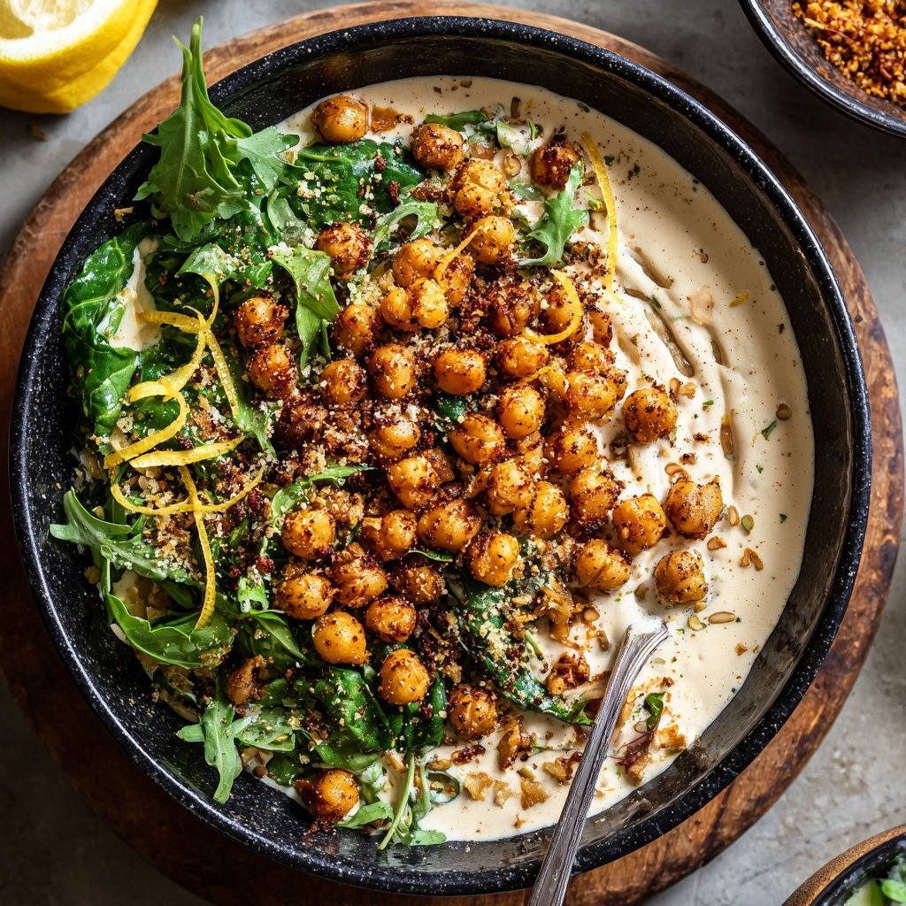 Healthy Dinner Lemon Tahini Chickpea Bowl