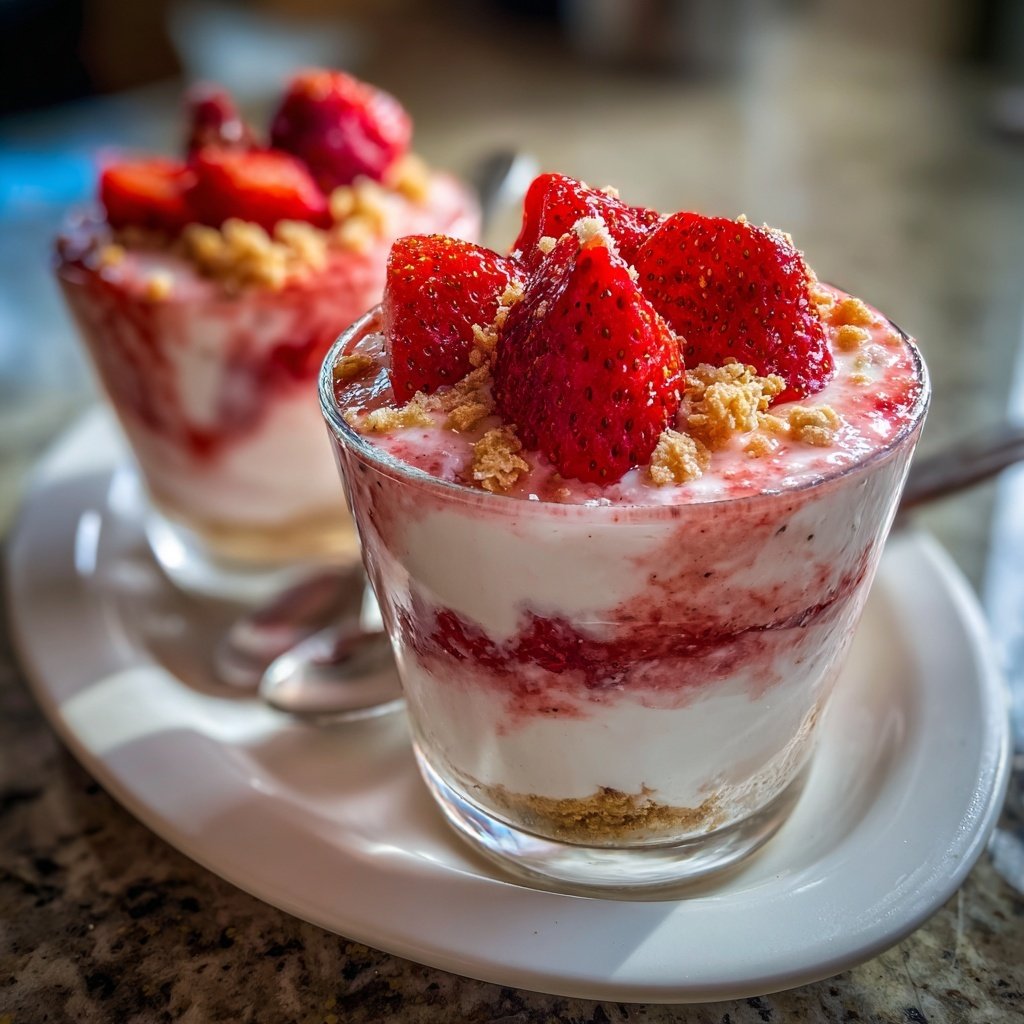 Strawberry Vanilla Yogurt Breakfast Cups