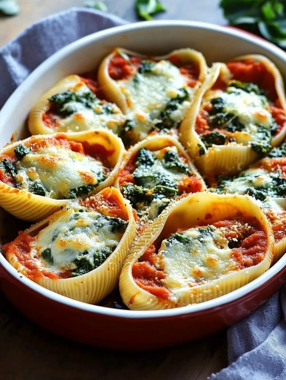 Easy Spinach and Ricotta Stuffed Shells