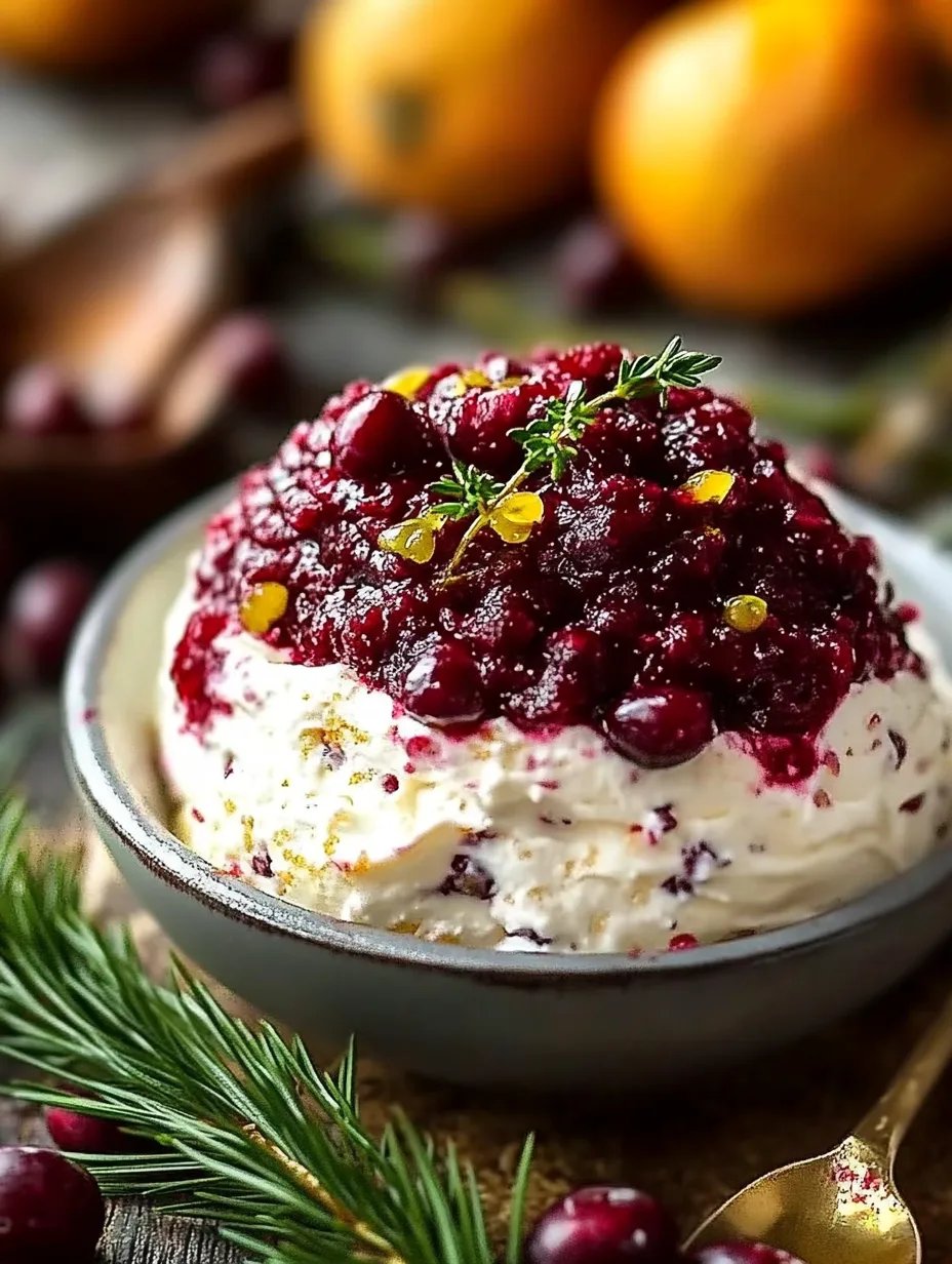 Holiday Cranberry Orange Cream Cheese Dip