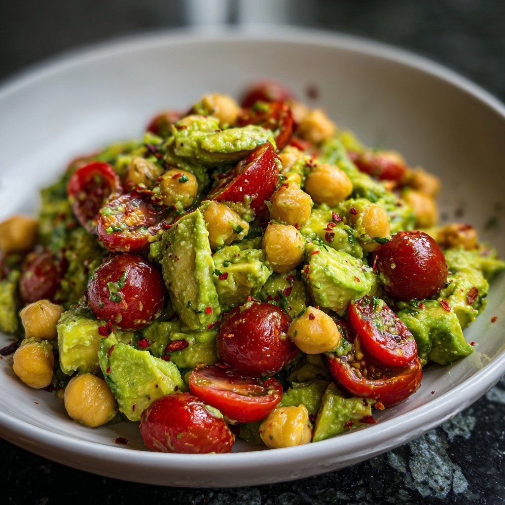 Healthy & Light Avocado Chickpea Salad
